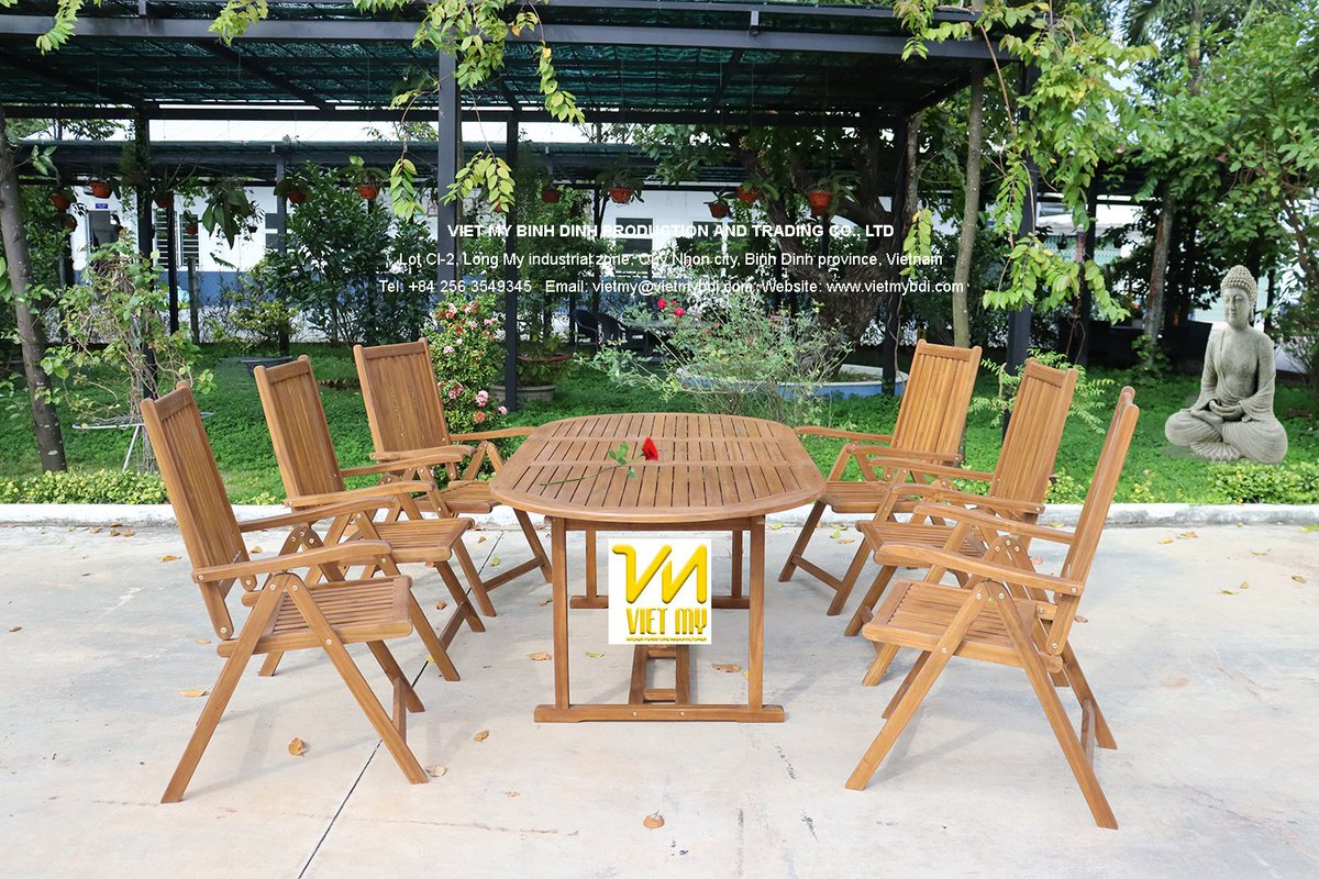The most beautiful Rose for Vietnamese women on their Day 20/10/2022 on Oval Dining 7-Piece Set Acacia by VIET MY BINH DINH PRODUCTION & TRADING CO., LTD located in Quy Nhon City, Binh Dinh province, Vietnam, manufacturing & exporting wooden outdoor furniture & wicker furniture.