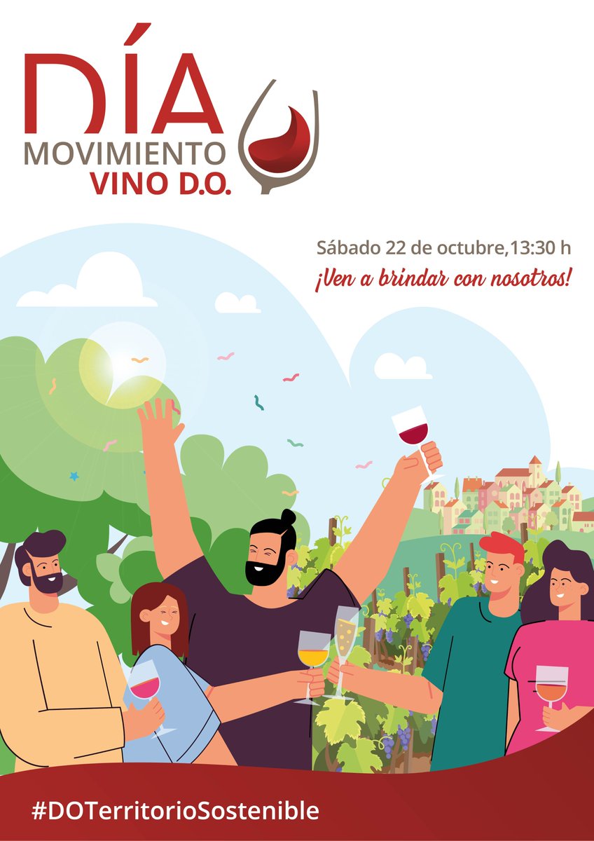 YeclaVino's tweet photo. Este sábado os esperamos para celebrar el Día Movimiento Vino DO. ¡Ven a brindar con nosotros en el Parque de la Constitución! 
📆 22 octubre
📍 Parque de la Constitución
🎸 12:30h música en directo 
🍷 13:30h brindis
https://t.co/uucn5OLTKO https://t.co/ynkqwFMH3y