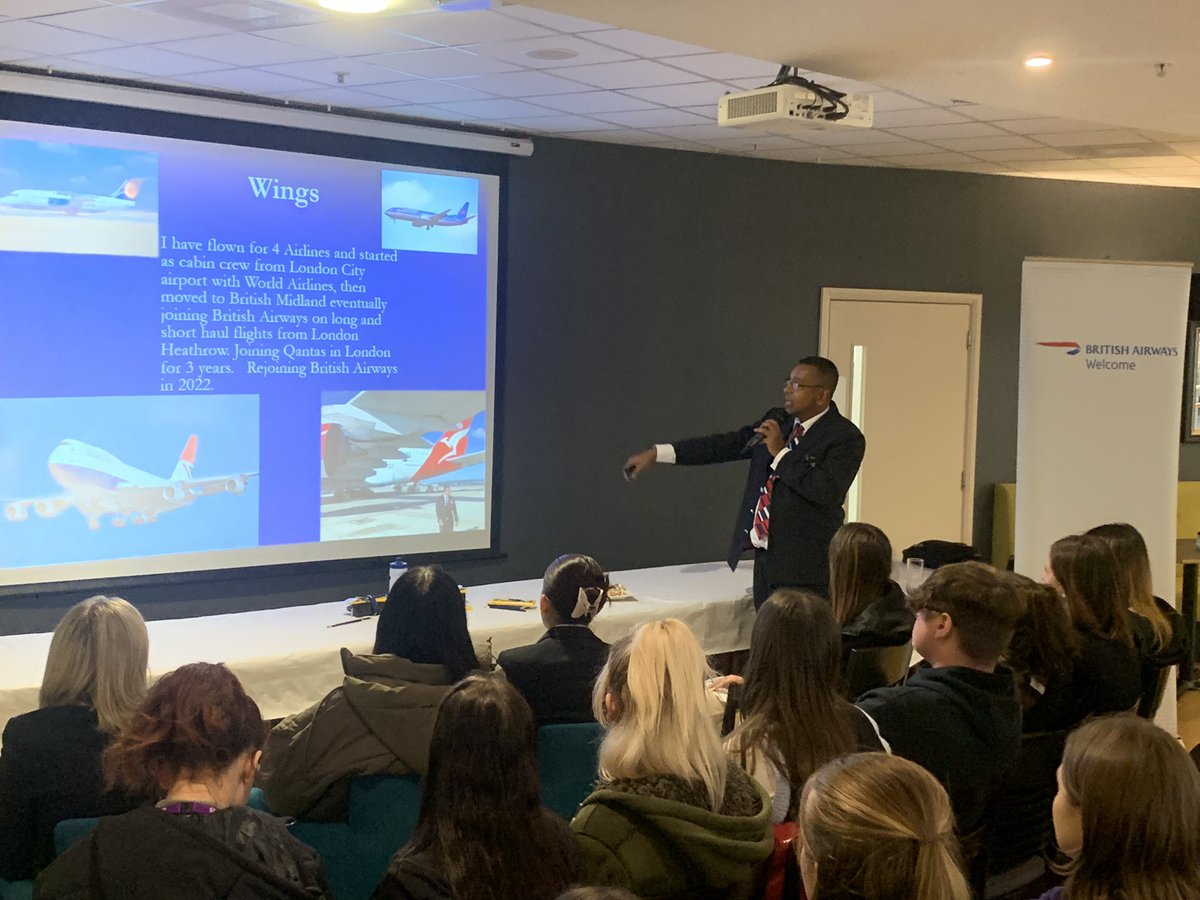 hayley_chami's tweet photo. @sdcollege travel,tourism and air cabin crew students, enjoyed an inspirational presentation from U.K. flagship airline @British_Airways ambassador Aldrin Brainard on the importance of developing transferable skills and professionalism to enhance their #employability skills https://t.co/UITEqapP6f