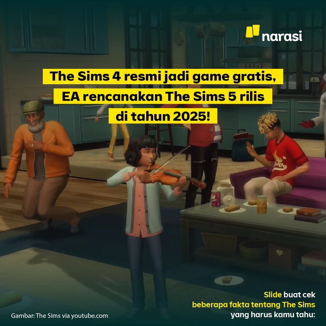 narasitv's tweet photo. Apa nih yang paling kamu tunggu-tunggu buat ada di The Sims 5?🤓 | Narasi 

#Narasi #JadiPaham https://t.co/VL1W7ajKu6