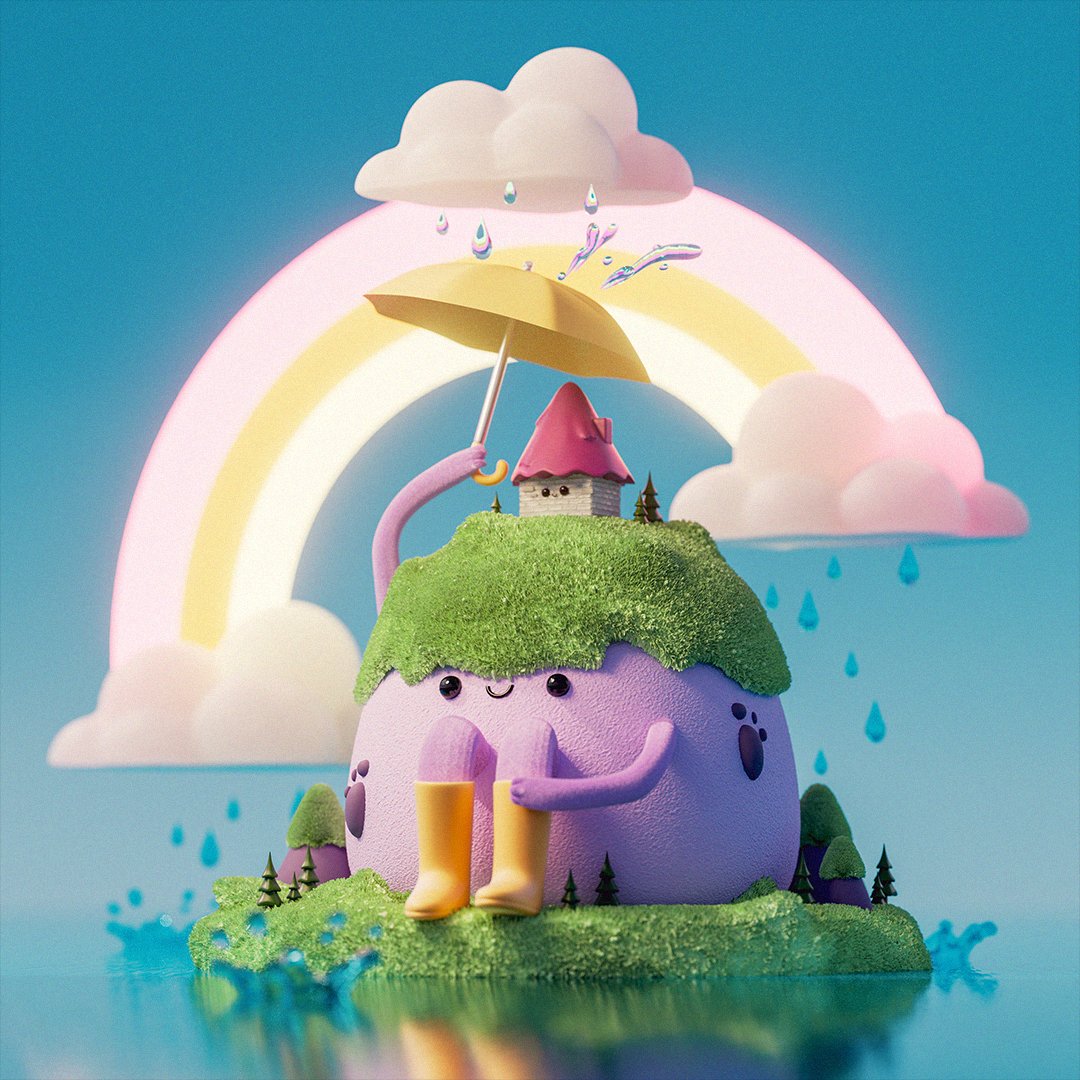 DAY 19 - BOOT 🌈The insanely talented <a href="/beckycas/">Becky gee</a> inspired my piece today. Her work perpetually makes me happy. Seriously, try to look at it and not smile. It’s like a rainbow on even the cloudiest of days. #peachtober22 #3D
