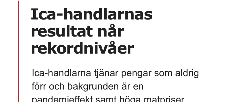 CarlSchlyter's tweet photo. Igår bankerna, idag matbutikerna. 

Det är ett oskick med procentpåslag, om råvarupriserna går upp men personalkostnader står still så ökar profiten när man gör procentpåslag. https://t.co/djGdAxXl8U