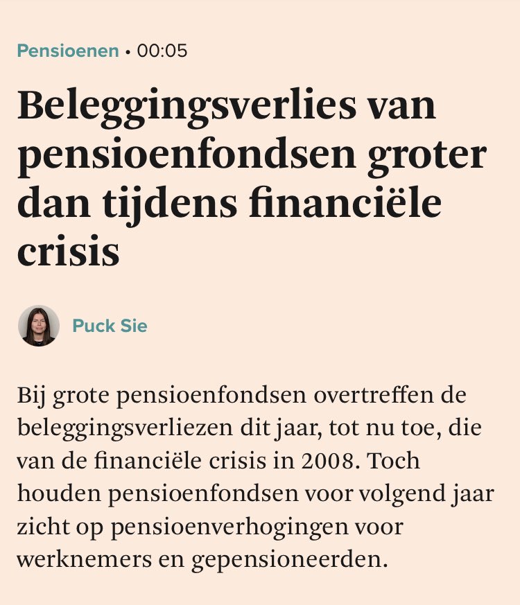 PMT -28% en PFZW en PME -20% en ABP -16,6%. 
Korten niet nodig. Dus fijn die buffers?! 😉#pensioenfonden