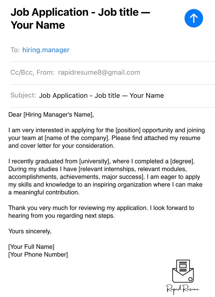 rapidresume's tweet photo. Contoh email untuk apply kerja bagi fresh graduates 👇🏻 https://t.co/y98SqL6fxi