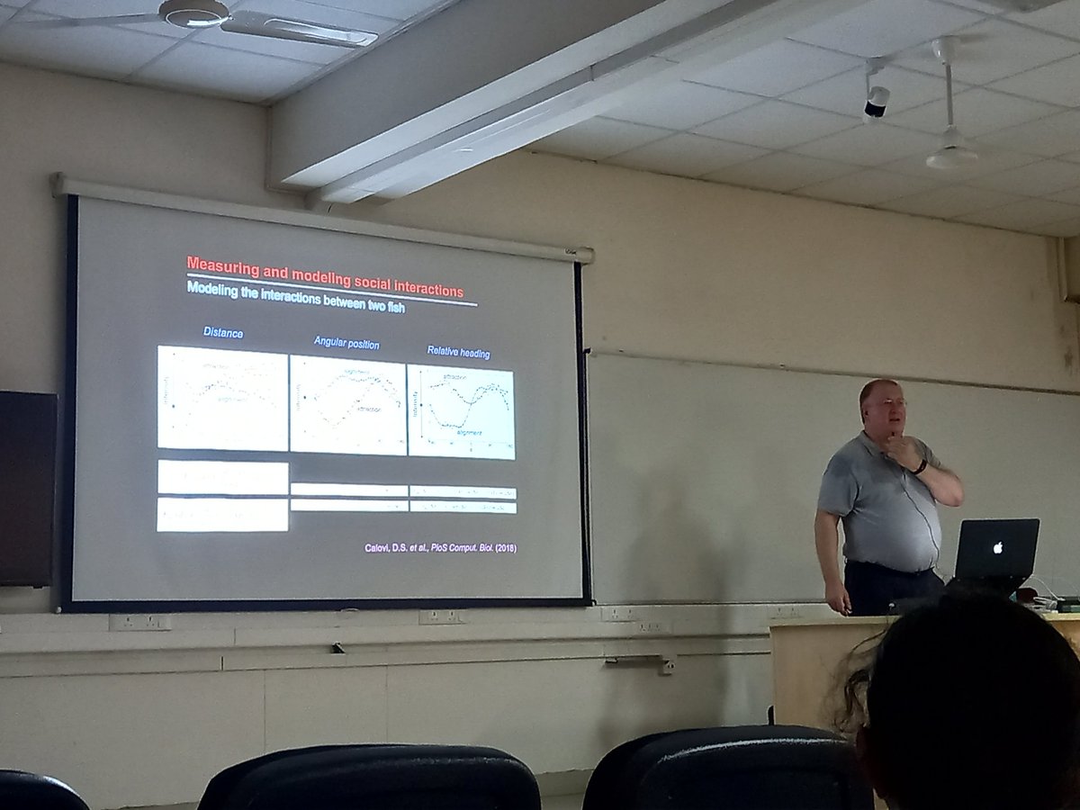 AimonCassandre's tweet photo. Great talk about "Collective motion and mechanisms of swimming coordination in fish schools" 🐟🐟given by @GTheraulaz at Center for Ecological Sciences department, IISc. Glad to collaborate with him and @vishuguttal on these thematics🔎! https://t.co/j9Abde9Ss1