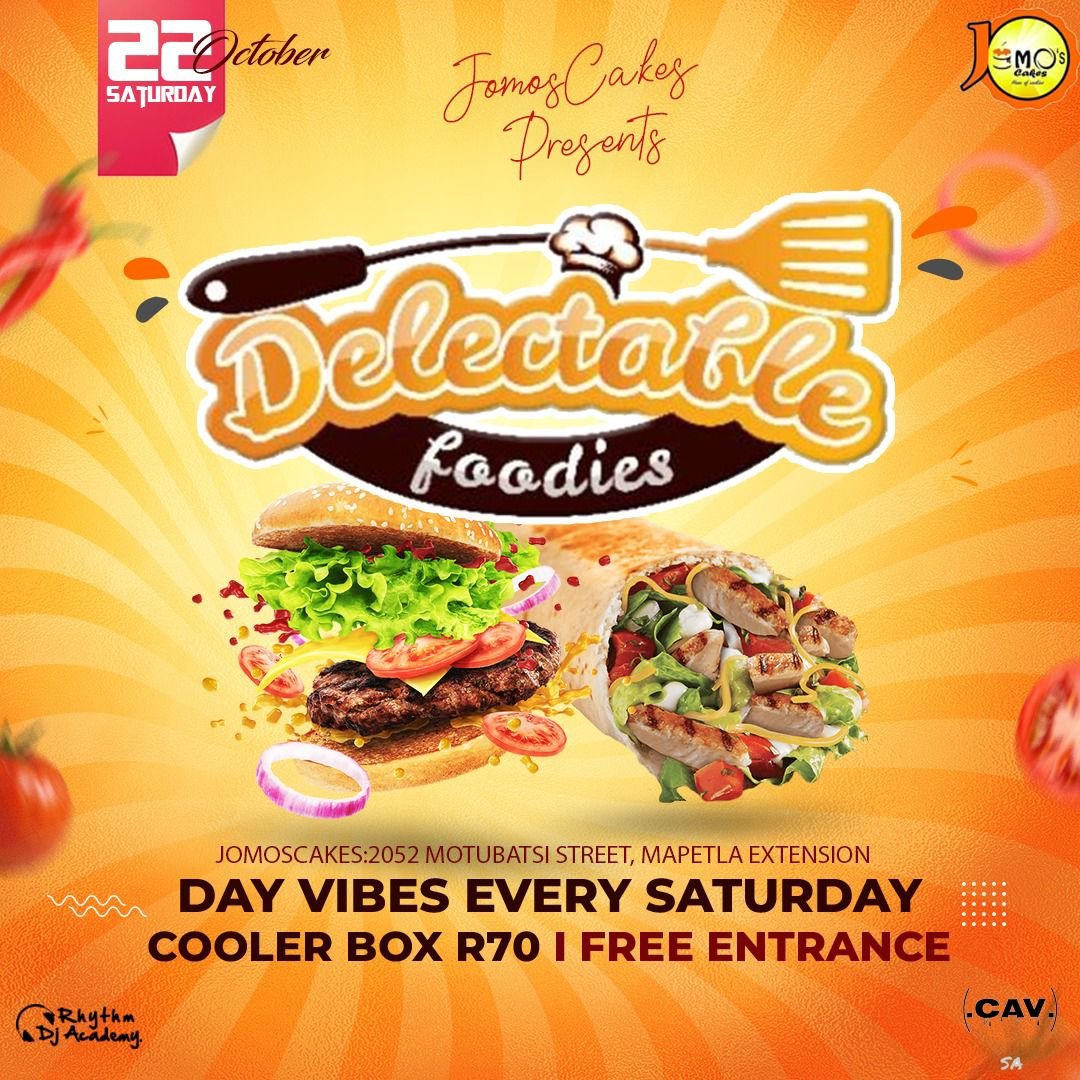 CakesJomo's tweet photo. 📍 See you on Saturday 
We'll be selling a variety of goodies, from PIZZAS, BURGERS, WRAPS, CHIPS, WINGS, COCKTAILS and more
#JomosCakesDelectableGoodies 😋 https://t.co/tc7Ywgc53g