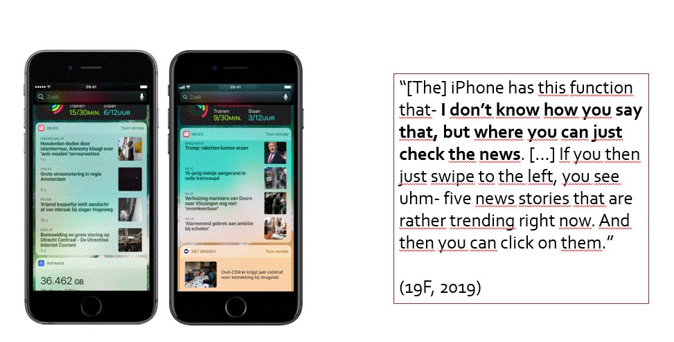 We show, based on longitudinal user research, how young people actively carve out spaces for news on their smartphone and how these customized contexts facilitate and sustain their habits of news use #ECREA2022 <a href="/univgroningen/">University of Groningen</a>
