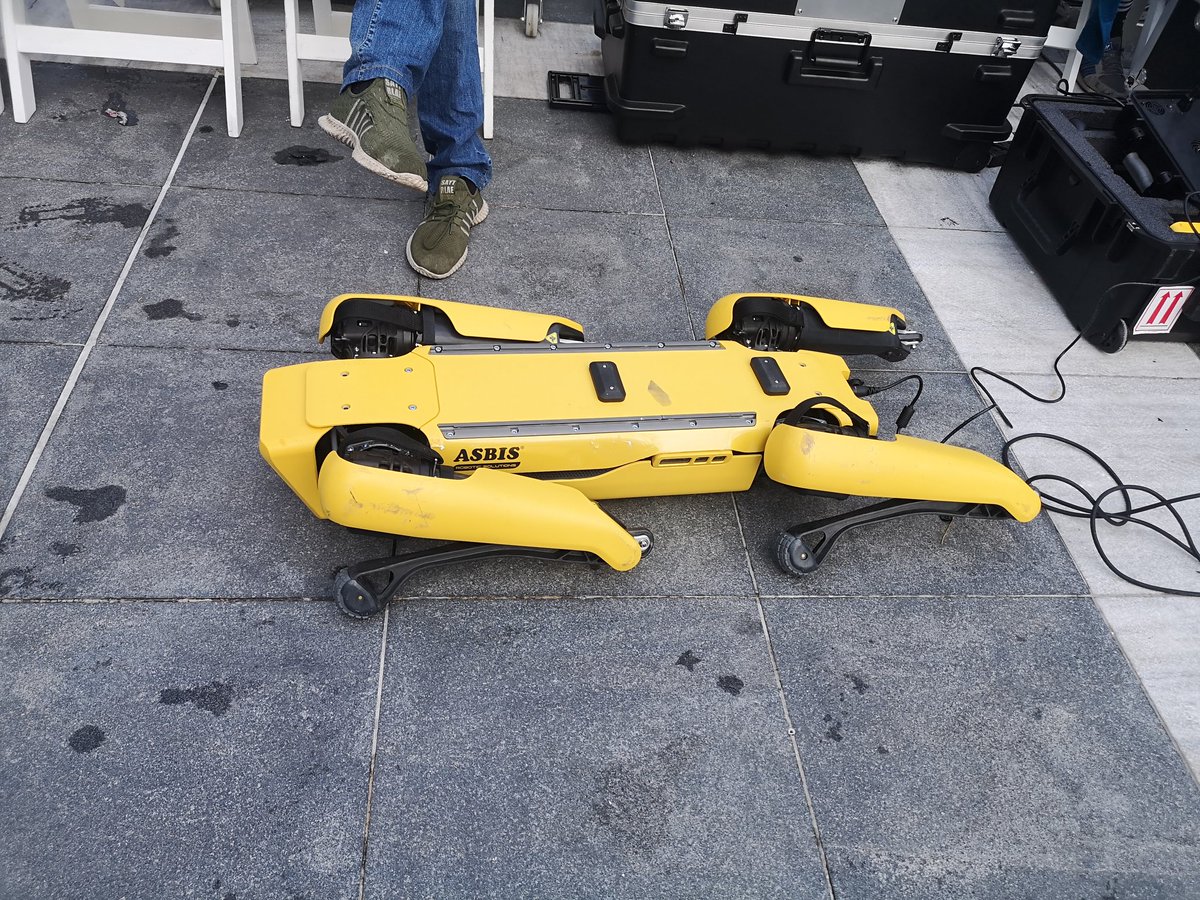 cyprusmail's tweet photo. The opening ceremony is about to begin at #reflectfestival and the robotic dog Spot is getting ready to show his capabilities.
It's cloudy but no rain for now.
Limassol Marina will be buzzing the next two days.
#reflectfest #Cyprus #CMatReflect https://t.co/jjUJDrLN3F