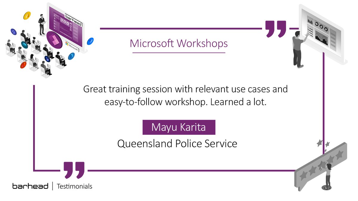 barhead's tweet photo. Last March, Barhead, in collaboration with @Microsoft, held #PowerApps workshops for Police and First Responders. Thank you, Mayu Karita from @QldPolice for your kind words!
Check out our upcoming events here: https://t.co/QQUj1BZ9DG
#PowerPlatform #MSPartner #BarheadSolutions https://t.co/uP2gfzUSi0