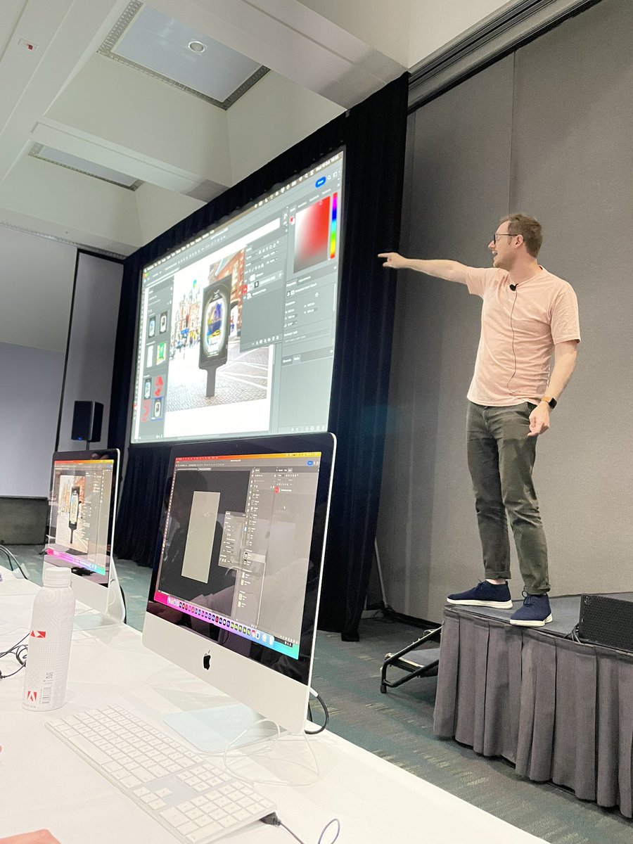 yahyarushdi's tweet photo. Another excellent workshop on cross-platform workflow, but by @BartvdWiele. #AdobeMAX https://t.co/4DiUwvcsXa