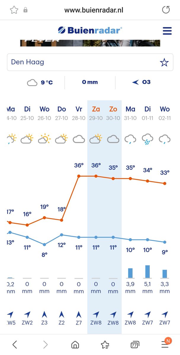 Ehh, <a href="/BuienRadarNL/">Buienradar</a> ?