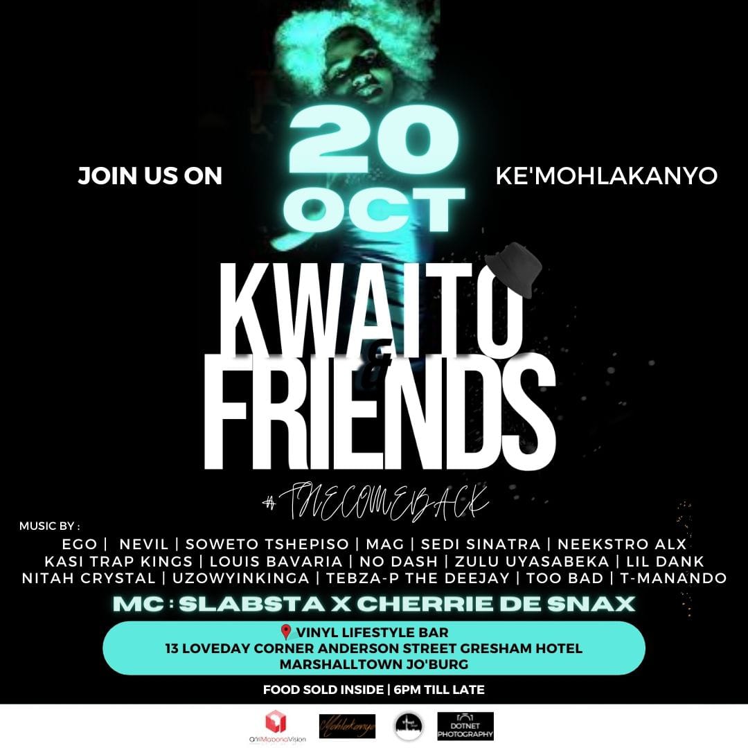 KwaitoAndFrnds's tweet image. Tonight we are doing things a bit different and we have something special for you at the show. Ladies and Gentlemen please join us this evening for yet another fire episode of #KwaitoAndFriends #TheComeBack season! 🤙🏿

📍 @vinyllifestyle 
       6PM till late