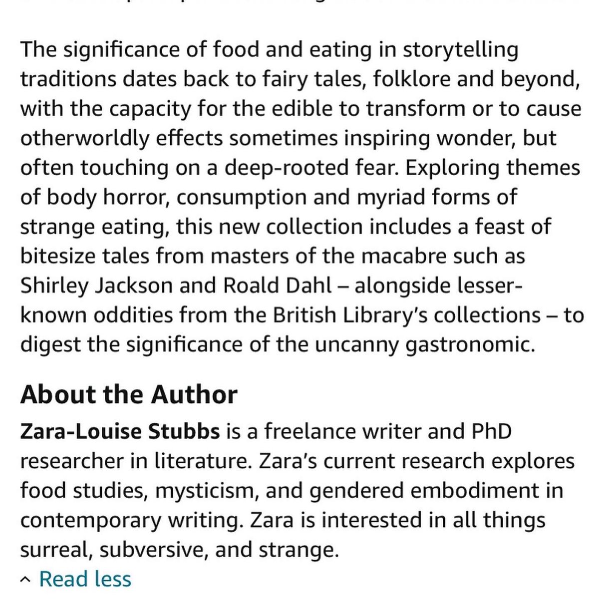Very happy to share I’ll be joining The British Library #talesoftheweird crew in June 2023 with ‘The Uncanny Gastronomic: Strange Tales of the Edible Weird.’ 

My theory of the uncanny gastronomic is all about the literary process of ‘making food strange 1/2