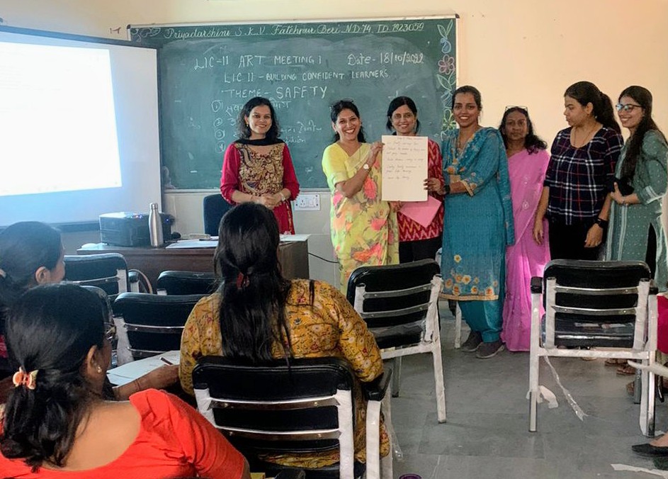 "Teamwork makes the dreams work."
Teachers of GPDSKV Fatehpur Beri are beaming with ideas, actively engaged in regular Academic Resource Meetings- 'How can we make our children feel Safe in the classrooms'.
<a href="/Dir_Education/">DIRECTORATE OF EDUCATION Delhi</a>
<a href="/gupta_iitdelhi/">Himanshu Gupta</a> 
<a href="/PbpandeyB/">B P Pandey</a>
<a href="/STIReducation/">STiR Education</a> 
<a href="/vats_neel/">Dr. Neel Kamal Mishra</a>