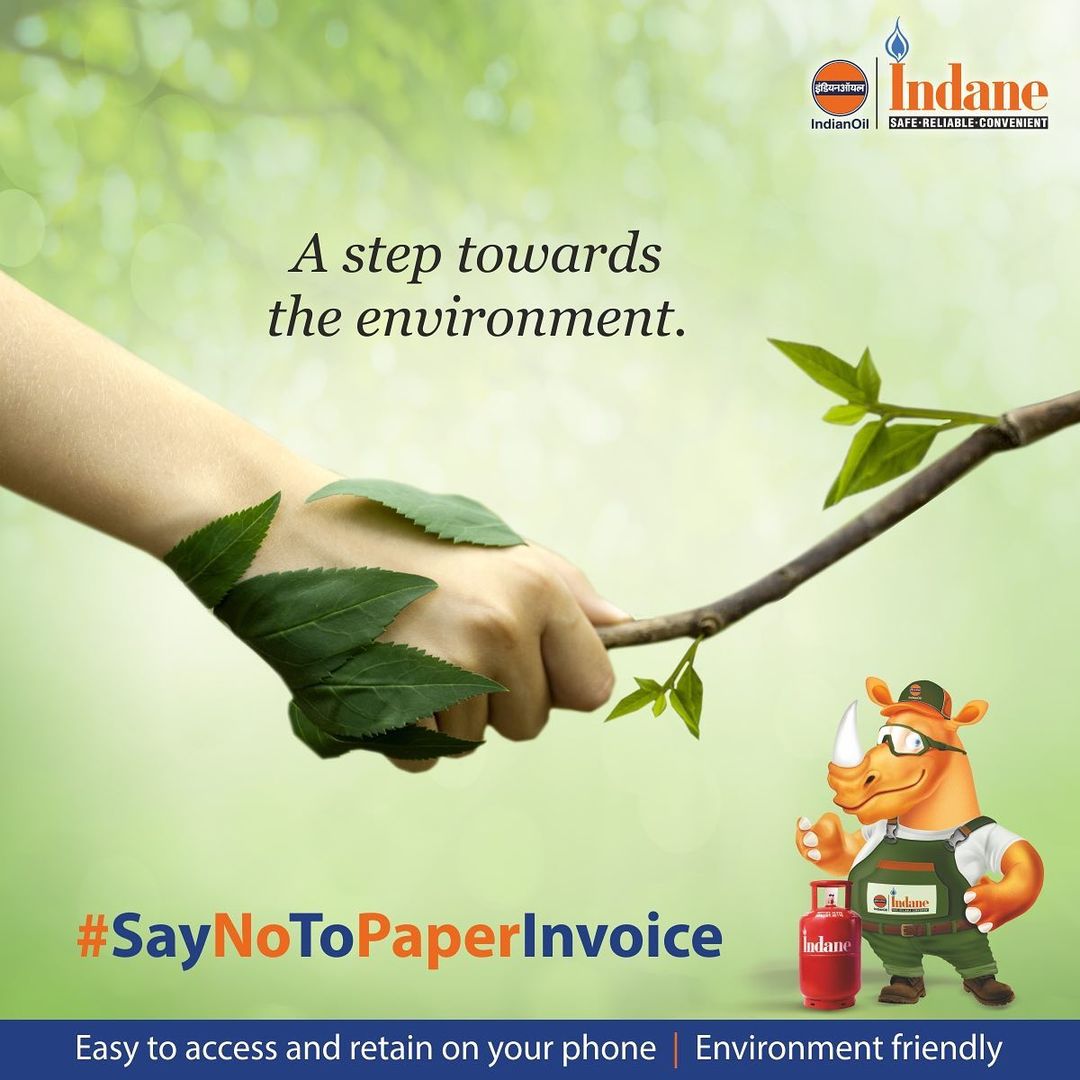 IndianOilcl's tweet photo. #IndianOil's Indane is shifting to digital invoices for a greener future. Help us achieve our commitment by updating your mobile number with your Indane distributors &amp; get e-invoices. Printed invoices will be given only on specific requests.
*Available in select cities only. https://t.co/awZljHsIyx