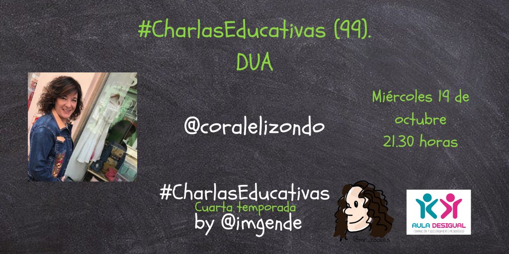 Ingrid Mosquera (@imgende) on Twitter photo 🤩 Ya disponible el podcast de la charla 🔝 de ayer de la gran <a href="/coralelizondo/">Coral Elizondo</a>. Hablando del #DUA alto y claro.
📹 youtu.be/_5zUl6cbSIM
🎙️ wke.lt/w/s/19Ct-t
¿Queríais más? 😎
Aquí el <a href="/genially_es/">Genially (Español)</a> de su presentación en nuestras #CharlasEducativas:
view.genial.ly/634e8ee0ea455e… 🤩 Ya disponible el podcast de la charla 🔝 de ayer de la gran <a href="/coralelizondo/">Coral Elizondo</a>. Hablando del #DUA alto y claro.
📹 youtu.be/_5zUl6cbSIM
🎙️ wke.lt/w/s/19Ct-t
¿Queríais más? 😎
Aquí el <a href="/genially_es/">Genially (Español)</a> de su presentación en nuestras #CharlasEducativas:
view.genial.ly/634e8ee0ea455e…