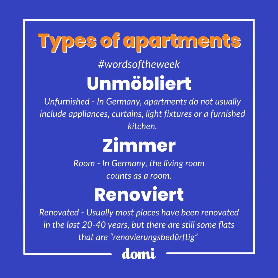Which apartment type should you look for? 🔑🏠

Want to know more? Check out our page!
➡️ domiapp.io/en

-
#WohnungsSucheBerlin #WohnungBerlin #BerlinFlats #BerlinWohnung #berlin