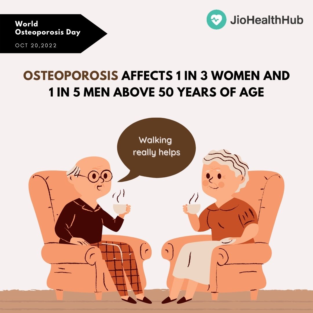 jiohealthhub's tweet photo. #WorldOsteoporosisDay is about focusing on the need to take specific actions for better #bonehealth at all ages.
Brisk #walking for just 30 minutes a day reduces the risk of developing #osteoporosis.
#preventosteoporosis #bone #dxa #dxascan #bonedensity #jiohealthhub #jio https://t.co/xjm54PUFNI