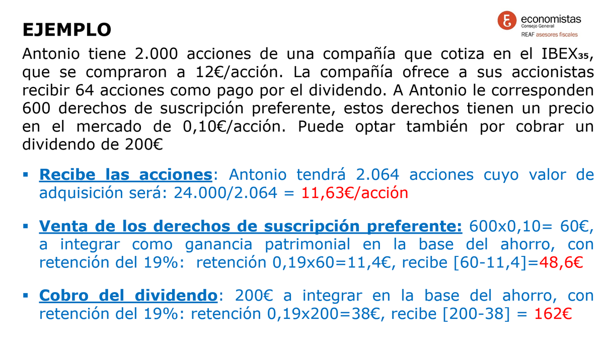 REAF_CGE's tweet photo. Tributación de la remuneración al accionista #EjemploREAF https://t.co/4475JfE4R2