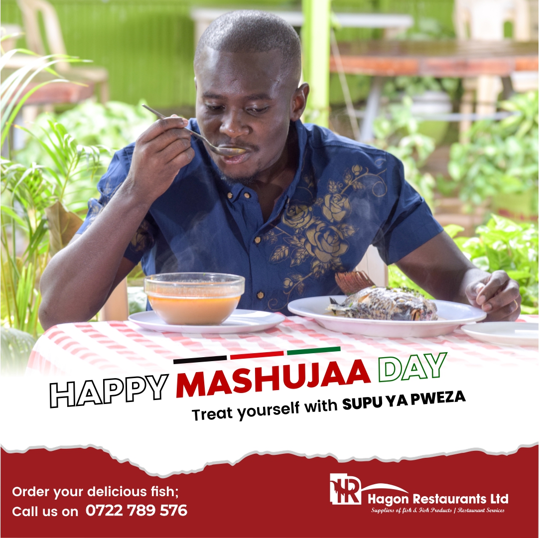 HagonRestaurant's tweet photo. Happy Mashujaa Day! Its time for that special treat at Hagon Restaurant. Its all about Supu ya Pweza!
#MashujaaDay2022 #Mashujaa #hagonfish #supuyapweza #Mashujaaplans https://t.co/y0oobsw9zk