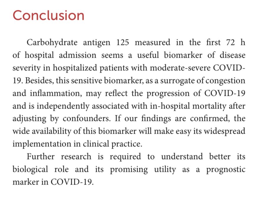 moreno_perez_o's tweet photo. 🚨🚨proud to share “Early CA125 as a mortality predictor in hospitalized patients with COVID-19” 🆓🫀🫀🦠🦠 @isabial_iis @yulnunezvill @varrarte @Miriamsandin @sociedadSEEN @secardiologia @Sociedad_SEMI @SEIMC_ @GVAsalualicante @incliva_iis @UniversidadMH https://t.co/p0aH4BgB7I https://t.co/oRJDWvddhP