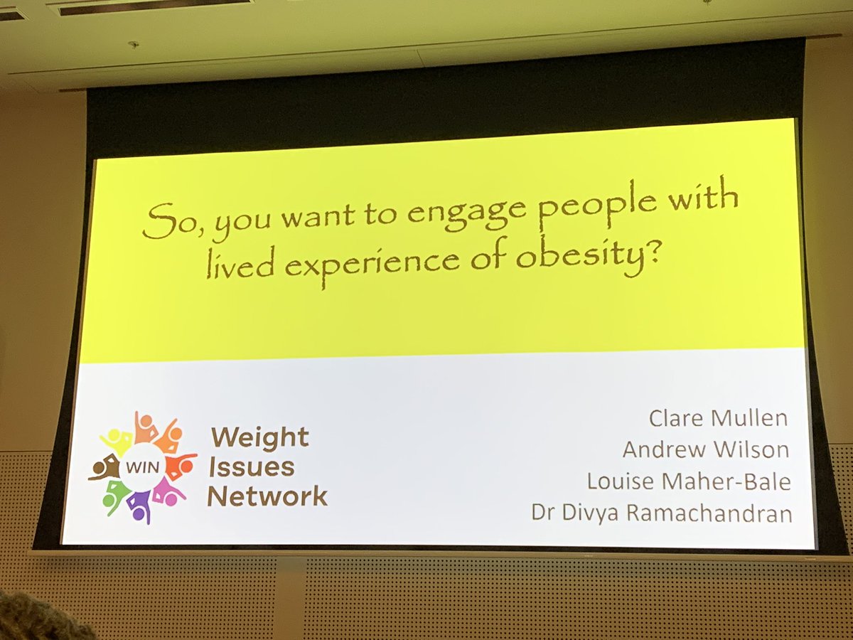 DrKateMcBride's tweet photo. Really important part of #ICO2022 working with consumers in research. Congrats to The Weight Issues Network for such a great session on lived experience of obesity https://t.co/bQRCiaPZ81