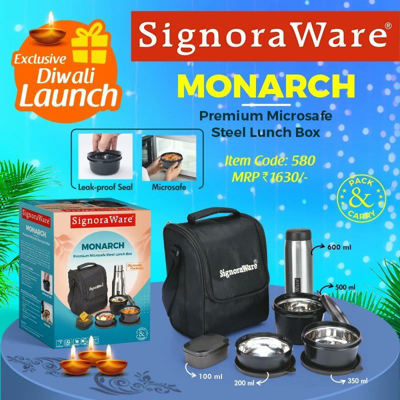 SignoraWare's tweet photo. Treat yourself to a king's meal with Monarch Premium Microsafe Steel Lunch Box
#signoraware #monarch #monarchlunchbox #monarchmicrosafe #steellunchbox #lunchbox #steellunchboxwithlids #lunchbox #steelinnerbody #steel #microsafe https://t.co/BDsEtrJTBj