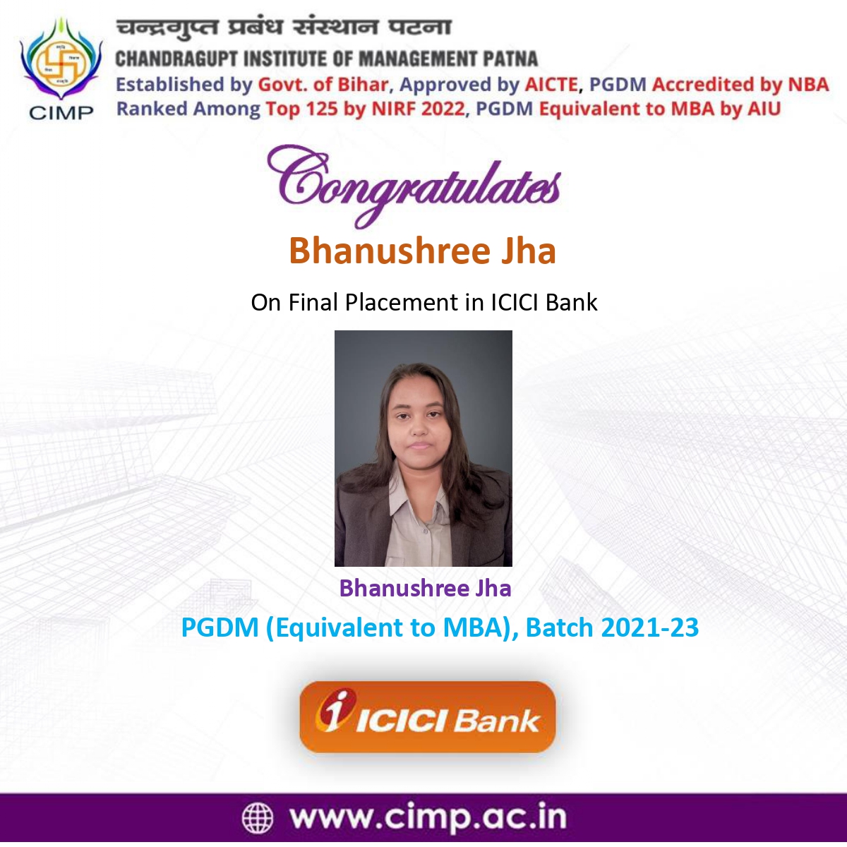 Chandragupt Institute of Management Patna (CIMP) on Twitter "https