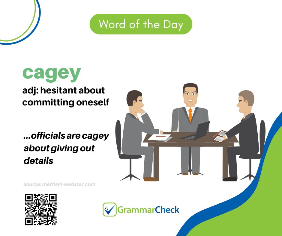 English Grammar on Twitter "What does "cagey" mean? vocabulary 