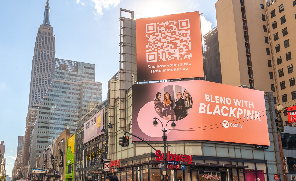 Locate BLACKPINK at Penn Plaza, New York 💖 Thank you! @spotify Blend with #BLACKPINK now on Spotify. 👉 spotify.link/BLACKPINKBlend #블랙핑크 #SpotifyxBLACKPINK
