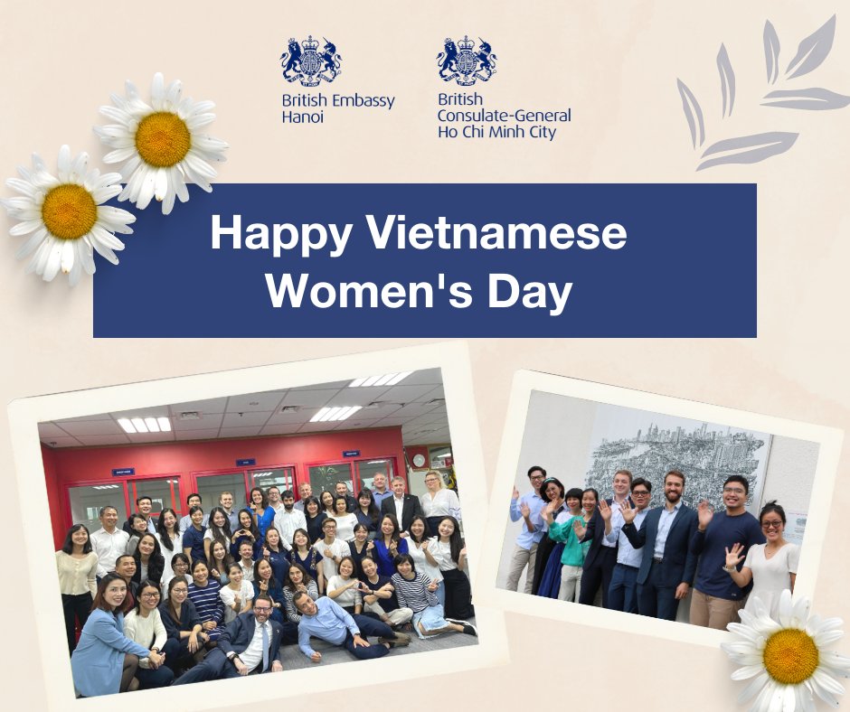UKinVietnam's tweet photo. On 🇻🇳Women's Day, @ukinvietnam would like to send you and your loved ones best wishes! 

🇬🇧 is committed to promoting gender equality. We believe empowerment of women and girls will contribute to global peace and security and the development of more prosperous and equal societies https://t.co/D086dxZ3Ui