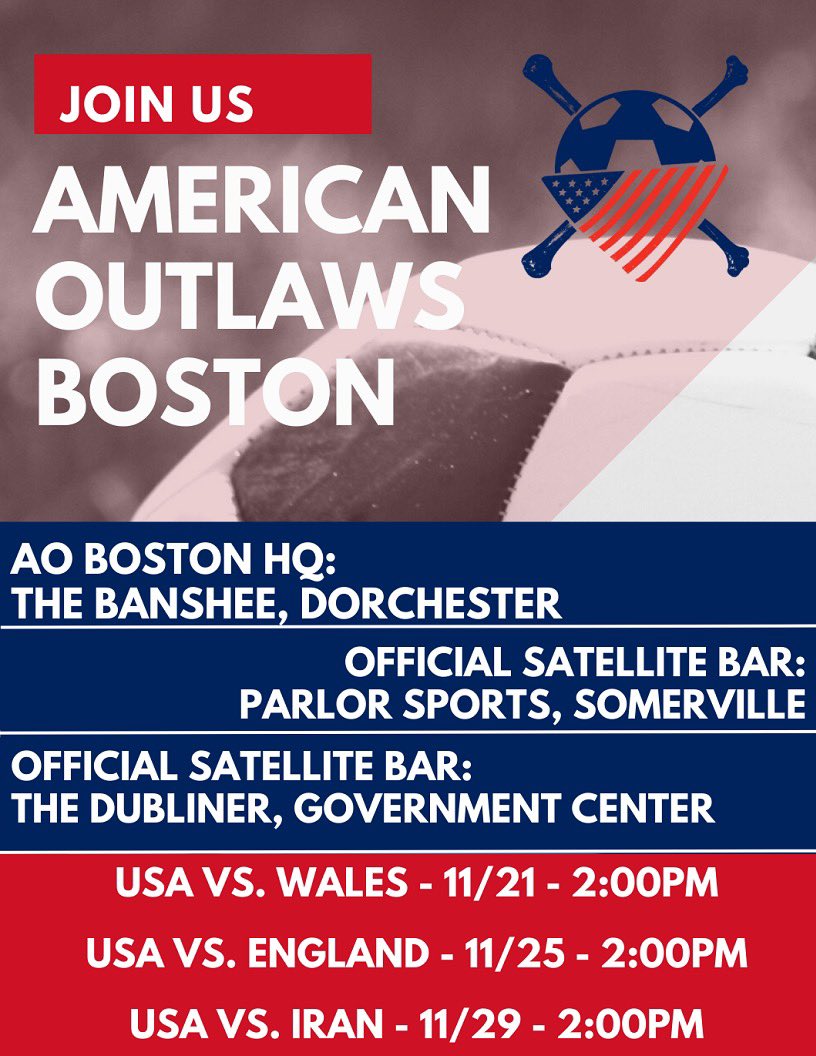 AOBoston4's tweet photo. It’s 2:47am, Oct 20 on the east coast.  Do you know where you’re watching the Men’s World Cup in Boston next month?

🍻 sponsor being announced soon… https://t.co/xTJvi8R9zb