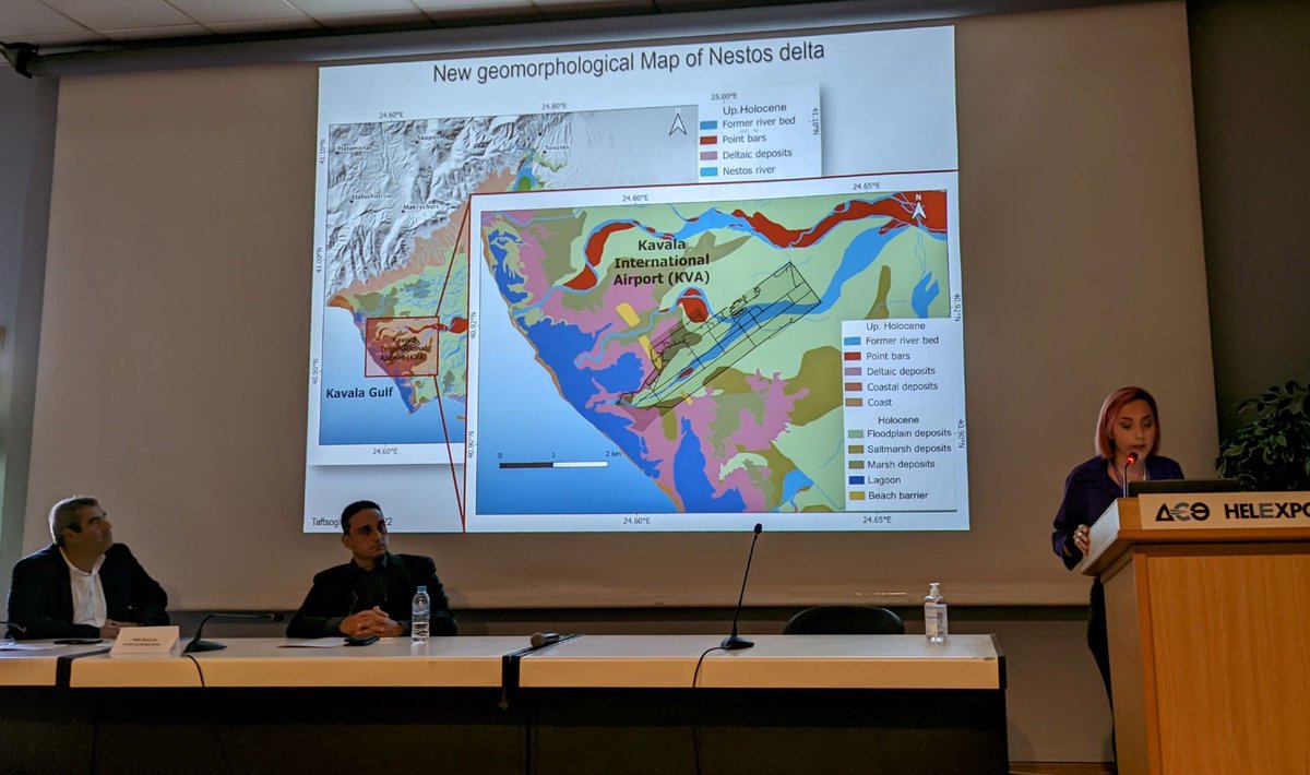 riskacduth's tweet photo. Presentation of critical infrastructures constructed upon susceptible to liquefaction sediments of Nestos river delta in SafeThessaloniki conference
#RiskAc #KEDIAK #SafeGreece https://t.co/eagNqbhKpK