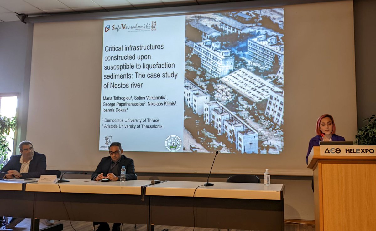 riskacduth's tweet photo. Presentation of critical infrastructures constructed upon susceptible to liquefaction sediments of Nestos river delta in SafeThessaloniki conference
#RiskAc #KEDIAK #SafeGreece https://t.co/eagNqbhKpK