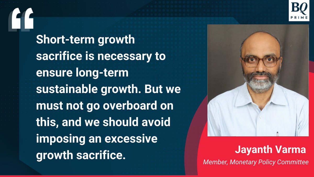 NDTVProfitAlpha's tweet photo. #MPC member #JayanthVarma warns against excessive growth sacrifice in trying to curb #inflation. 

Read: https://t.co/mmFqlFSHBj https://t.co/Y5zYmS0AXV