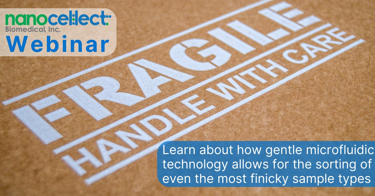 ILBiosystems's tweet photo. Join NanoCellect's webinar: Maintaining high viability of unique and fragile cell types with gentle, microfluidic cell sorting.
Register: https://t.co/nkIueDWBCB
October 28 @ 2pm CEST/EET https://t.co/UOFdpmjs1W