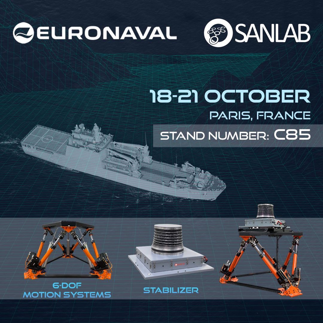 We are demonstrating Solutions where #robotics meet with #naval #technology #Euronaval2022 at booth C85 #defence #navy #shipyard #test #gimbal