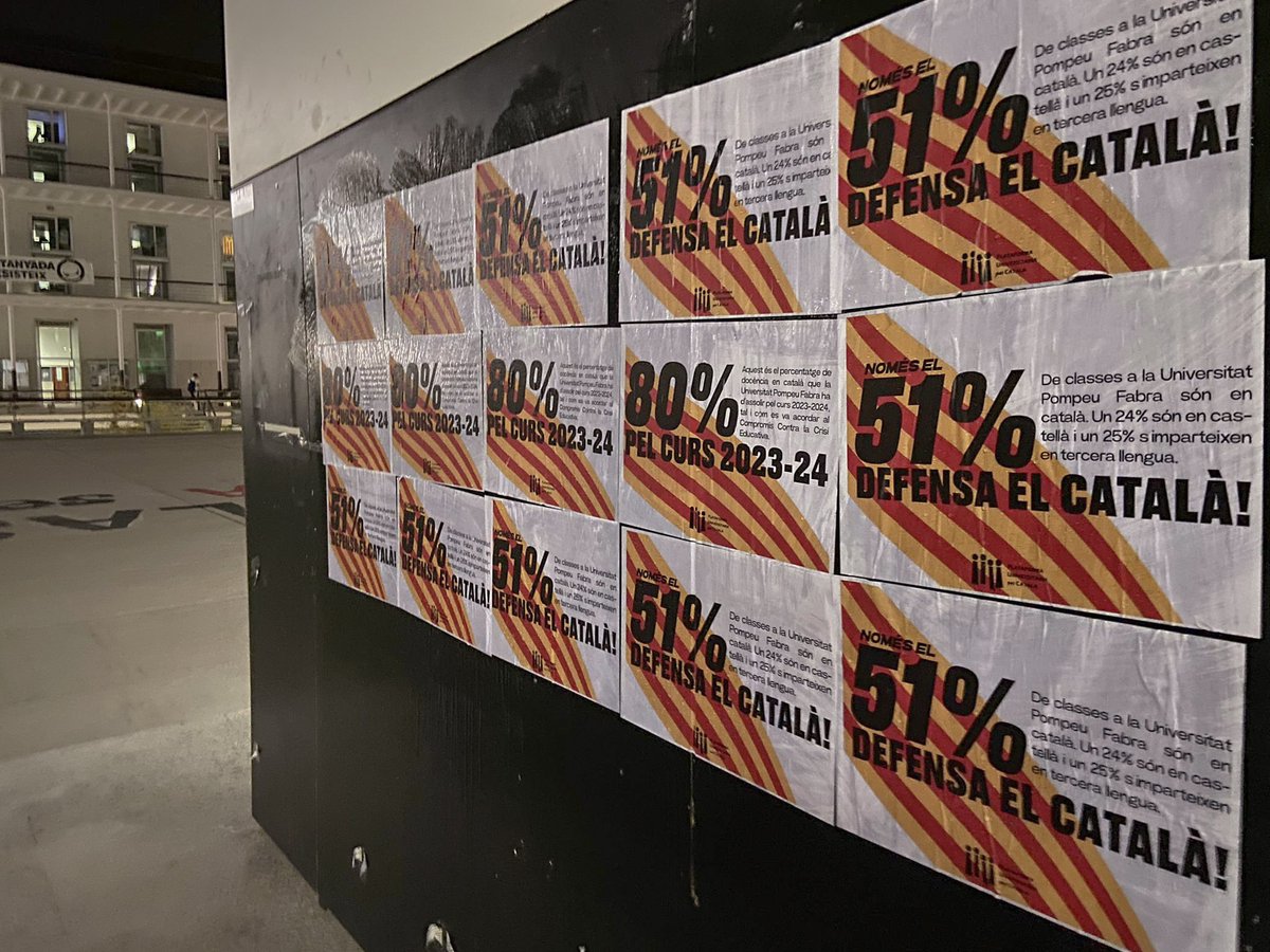 💥Anit vam ser a Ciutadella encartellant!
👉🏼 Perquè la <a href="/upfbarcelona/">UPF Barcelona</a> deixi de ser la universitat pública del Principat de Catalunya amb el menor percentatge de classes en llengua catalana, les estudiants ho tenim clar, defensem el català!!