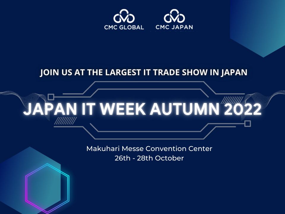 CMCJapan_kichu's tweet photo. 皆様！こんにちは！☺️
10月26日～28日に、2022年 Japan IT Week【秋】が開催されますので、時間がありましたら、是非会場でお気軽にお立ち寄りください。(≧▽≦)/
#CMCGlobal #CMCJapan #ITweek #ITweekautumn2022 #AI #event #digitaltransformation #offshore https://t.co/Xsz9W2qZEx