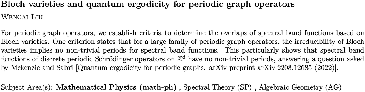 math-ph Mathematical Physics arXiv submissions tweet media