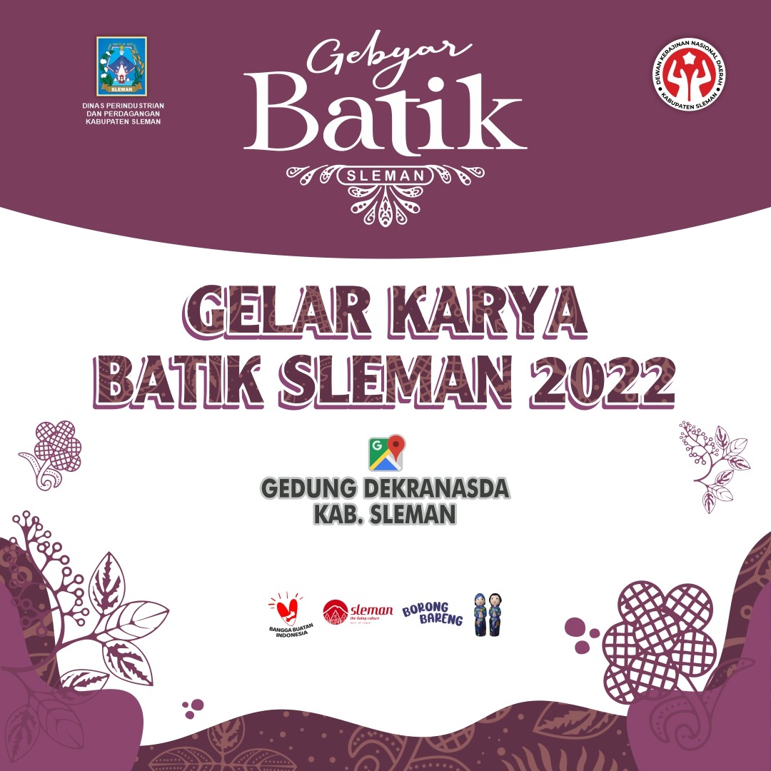 🇮🇩Hari ini!!! 🇮🇩
🎉🎊Gebyar Batik Sleman🎉🎊
.
menghadirkan
.
Gelar Karya Batik Sleman 2022 

✅ Menampilkan 90 Batik Sleman terpilih
✅ Hasil karya 41 perajin batik Sleman (kelompok maupun perorangan)

Hasil karya dari para perajin batik yang selalu berusaha berkembang