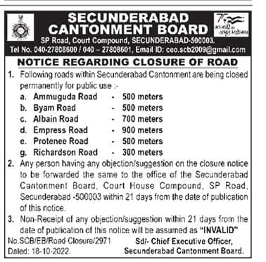 SCCiWA1's tweet photo. All citizens of Secunderabad cantonment it is time to unite and stop this road closures issue pls write ur protest/objections to CEO secunderabad cantonment board.
#Openallclosedroads https://t.co/ekEl1rU5Fa