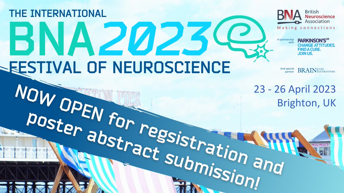 🌟#BNA2023 REGISTRATION & ABSTRACT SUBMISSION is now OPEN! 🏖️Don't miss out on the neuro event of 2023: book your spot at the seaside now for the International Festival of #Neuroscience 🧠Register & submission info here: ow.ly/vN1t50KAPZz