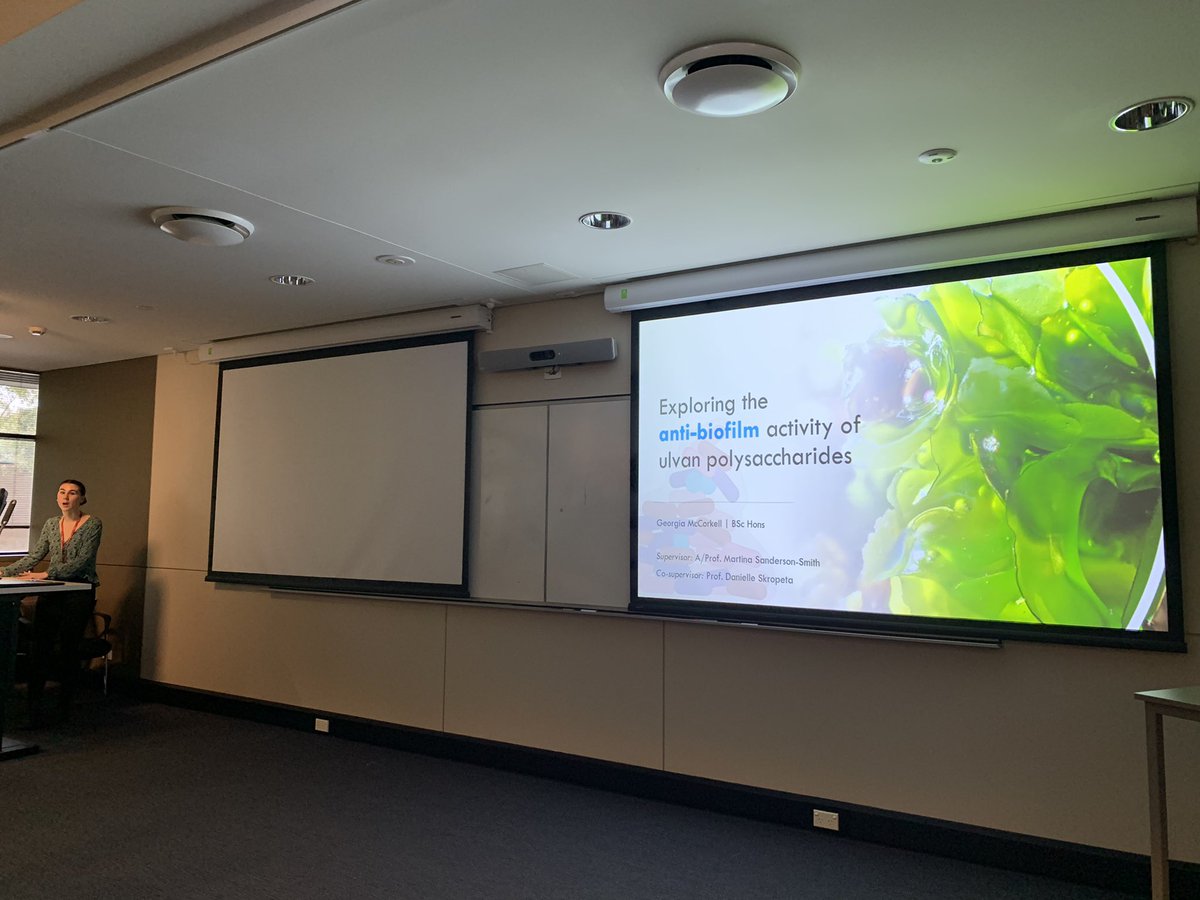 EmmaJProctor's tweet photo. Some great end of year seminars by the honours students from the @DrmartinaS lab group today! @GeorgiaMcCorkel @pritchardjd @LukeFuller126 It’s a bittersweet time of year because I’m sad for you all to finish, but so proud and happy about everything you have achieved! 😃 https://t.co/lg2PsDIPwH