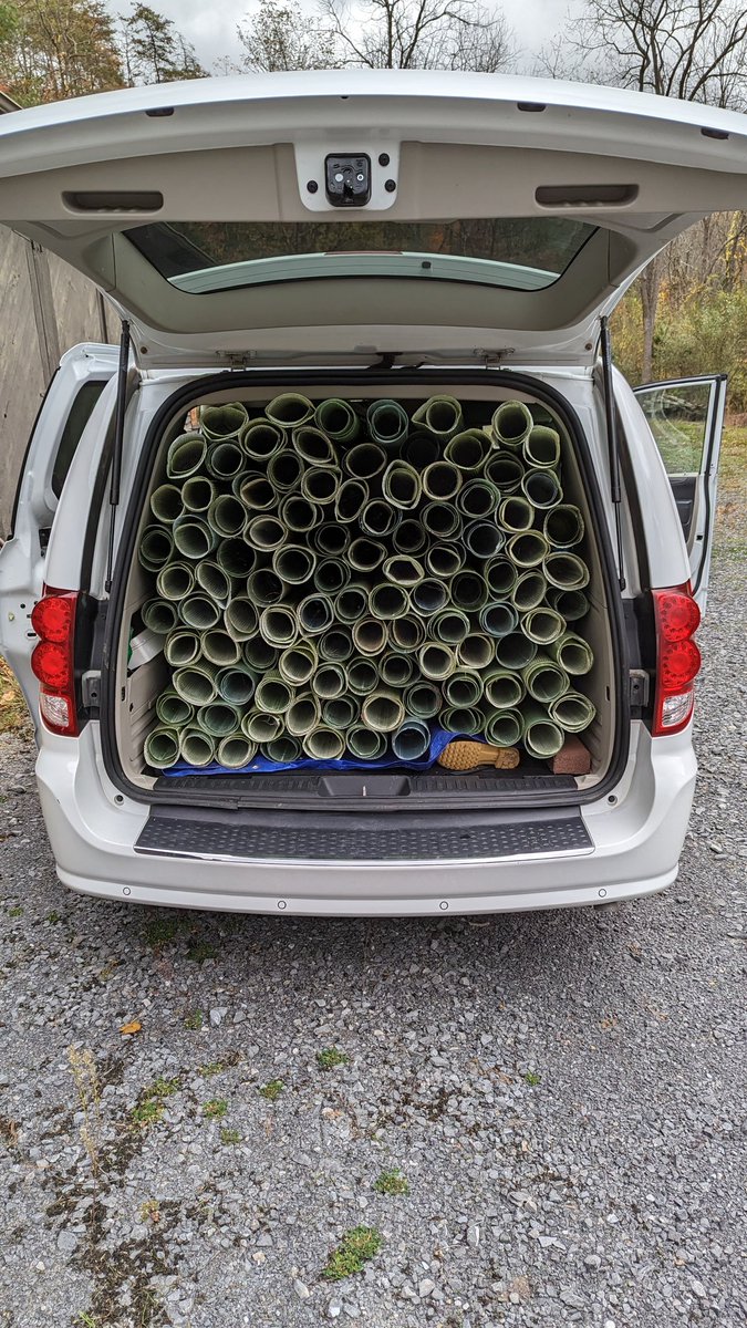 TylerAGroh's tweet photo. Tree tube moving day! These tree tubes will be part of future #riparianbuffer plantings. Today, the majority were moved from one old barn slated for demolition to another old barn. My back and legs are sore, but my conservation spirit is strong! #TubexOnEm #OctoberIsBufferMonth https://t.co/OD70PvU8hU