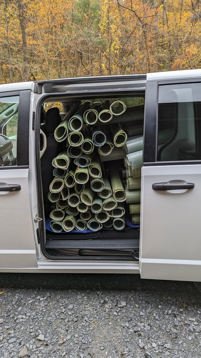 TylerAGroh's tweet photo. Tree tube moving day! These tree tubes will be part of future #riparianbuffer plantings. Today, the majority were moved from one old barn slated for demolition to another old barn. My back and legs are sore, but my conservation spirit is strong! #TubexOnEm #OctoberIsBufferMonth https://t.co/OD70PvU8hU