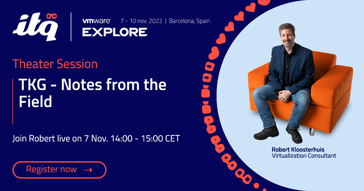 VMware all the way; visit Robert's session during @VMwareExplore about deploying vSphere with Tanzu (TKGs) and Tanzu Kubernetes Grid (TKGm) and other Tanzu products. More information: event.vmware.com/flow/vmware/ex… #VMware #VMwareExplore #ITQlife