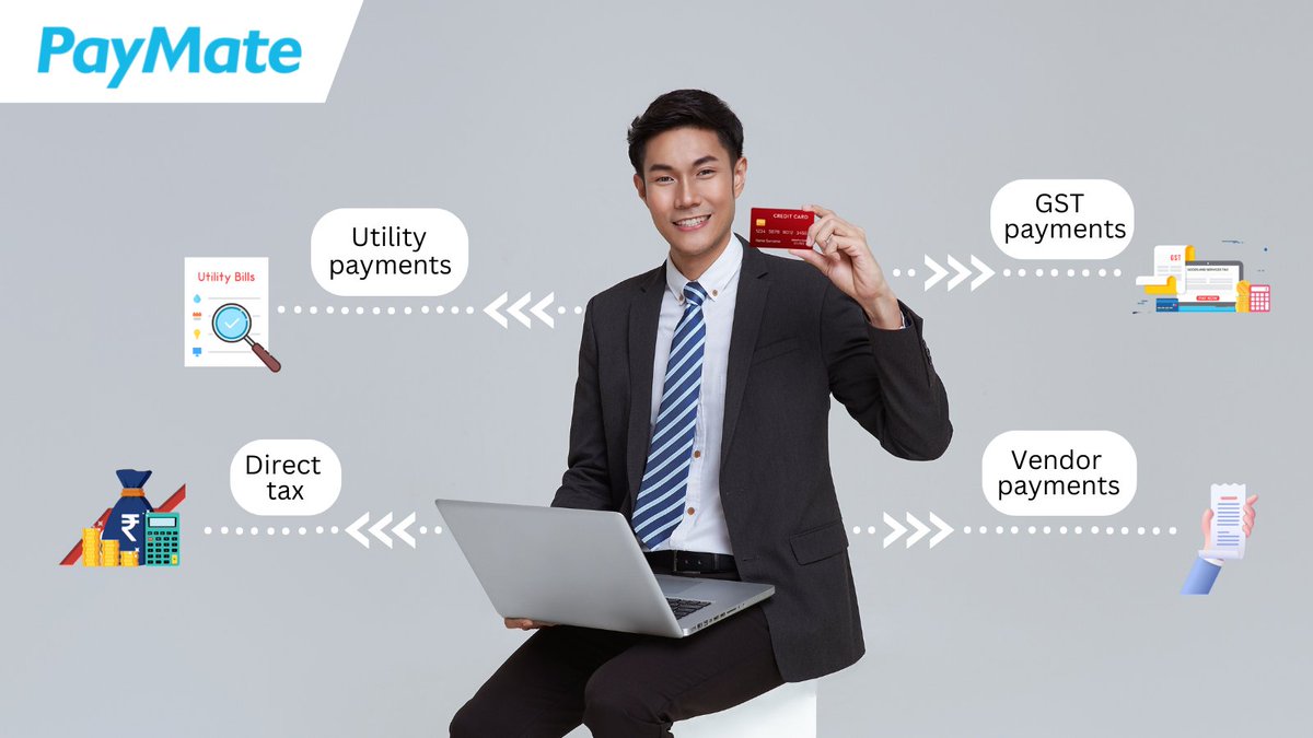 PayMate_IN's tweet photo. The PayMate platform enables its users to make their B2B payments such as paying vendors, direct taxes, GST, and utility payments using commercial credit cards.
.
.
#CFO #vendorpayments #GSTBill #GSTpayment #directtaxes #UtilityBills #commercialcreditcard #b2bpaymentplatform https://t.co/MbbMMedaxJ