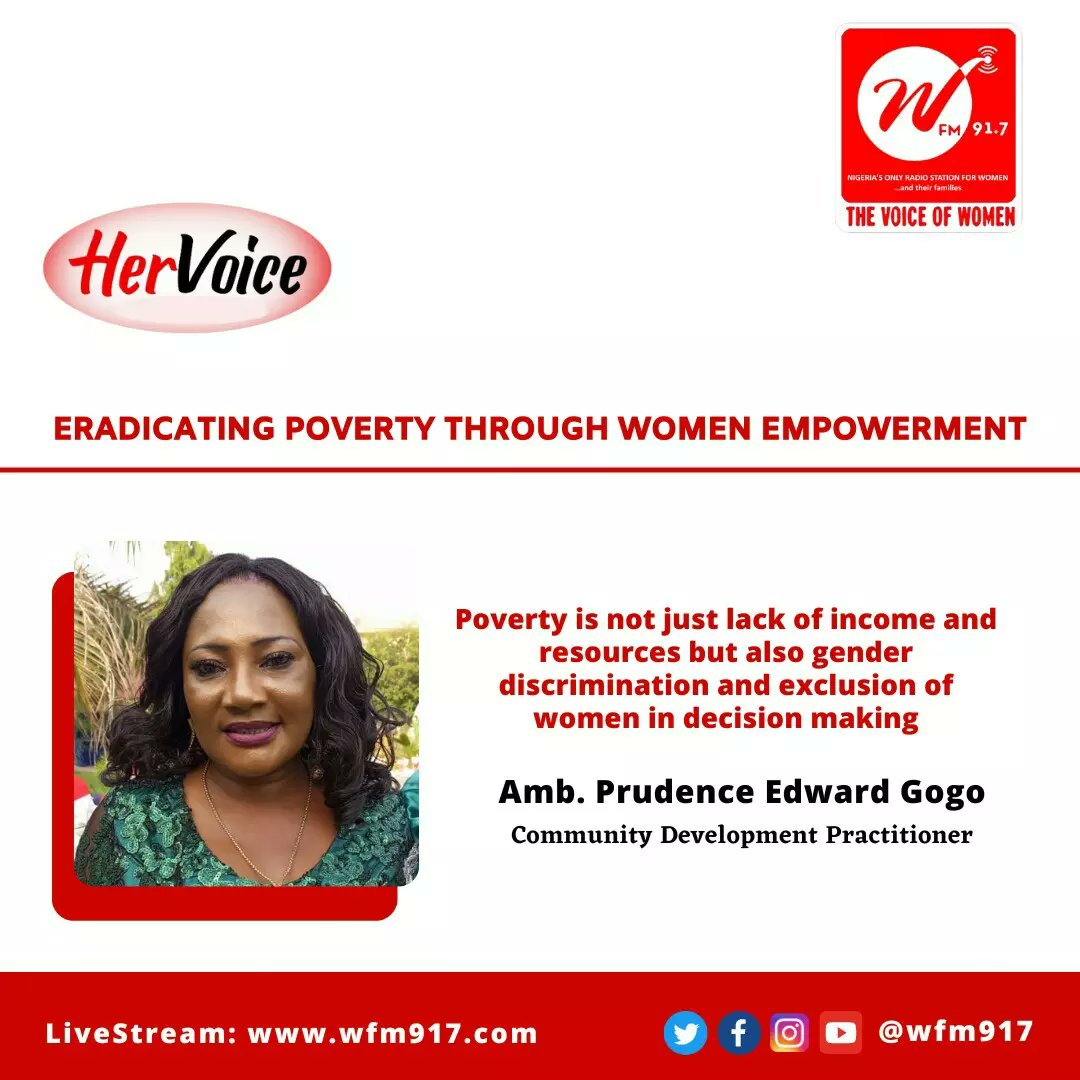 wfm917's tweet photo. Eradicating Poverty through Women Empowerment with Amb. Prudence Edward Gogo
#HerVoice...condemns all forms of discrimination against women and girls.
@ActionAidNG
#HerVoice
#shematter
#NigeriaWomenMatter
#impact
#unbiased
#2023elections
#women
#womenradio https://t.co/DYPnTTfi9Q