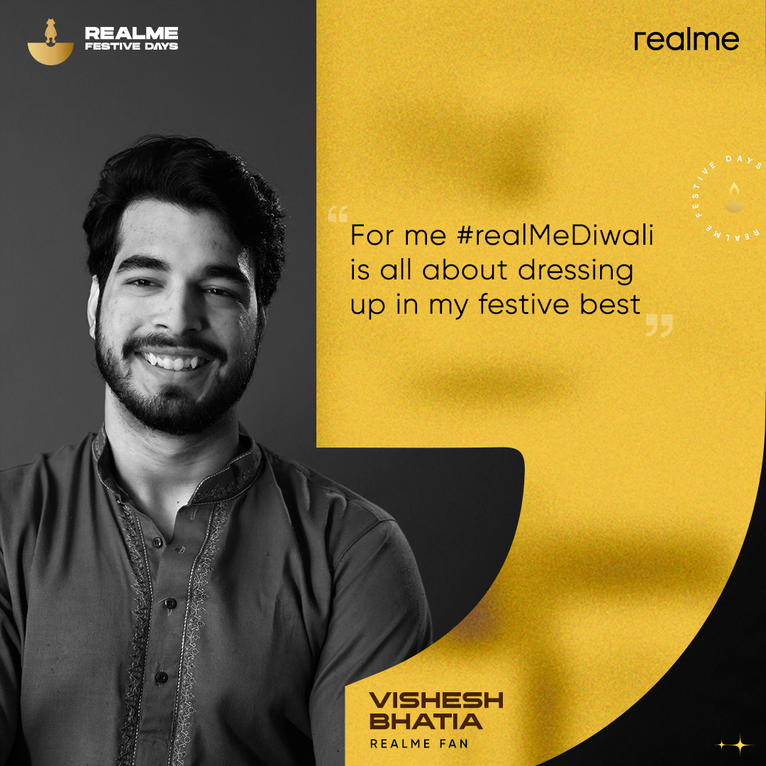 realmeIndia's tweet photo. Getting to wear my best outfit! That’s what #realMeDiwali means to this #realmeFan✨

What does #realMeDiwali mean to you? Let us know below and stand a chance to #win* some #realme goodies! https://t.co/YTq5EUWM9e